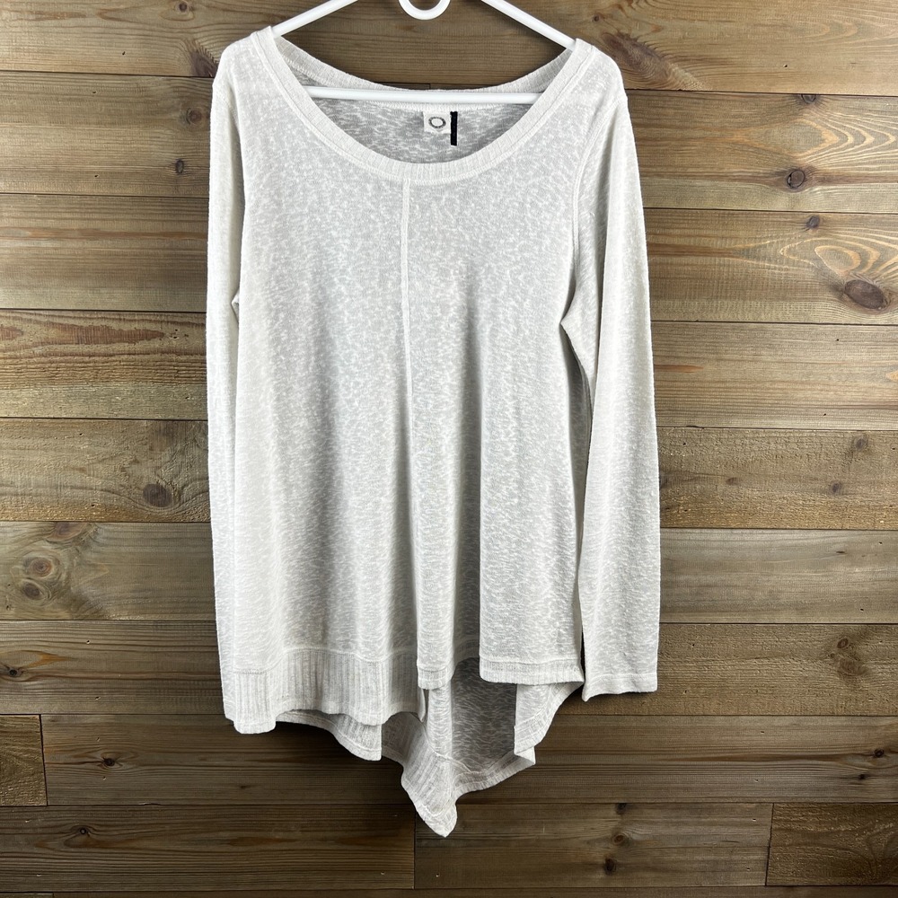 Akemi + Kin Womens Shirt Long Sleeve Sheer Pullover Scoop‎ Neck Boho Size Large